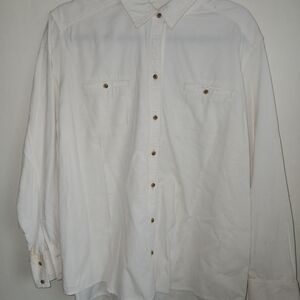 Eddie Bauer White Casual Button Down Shirt